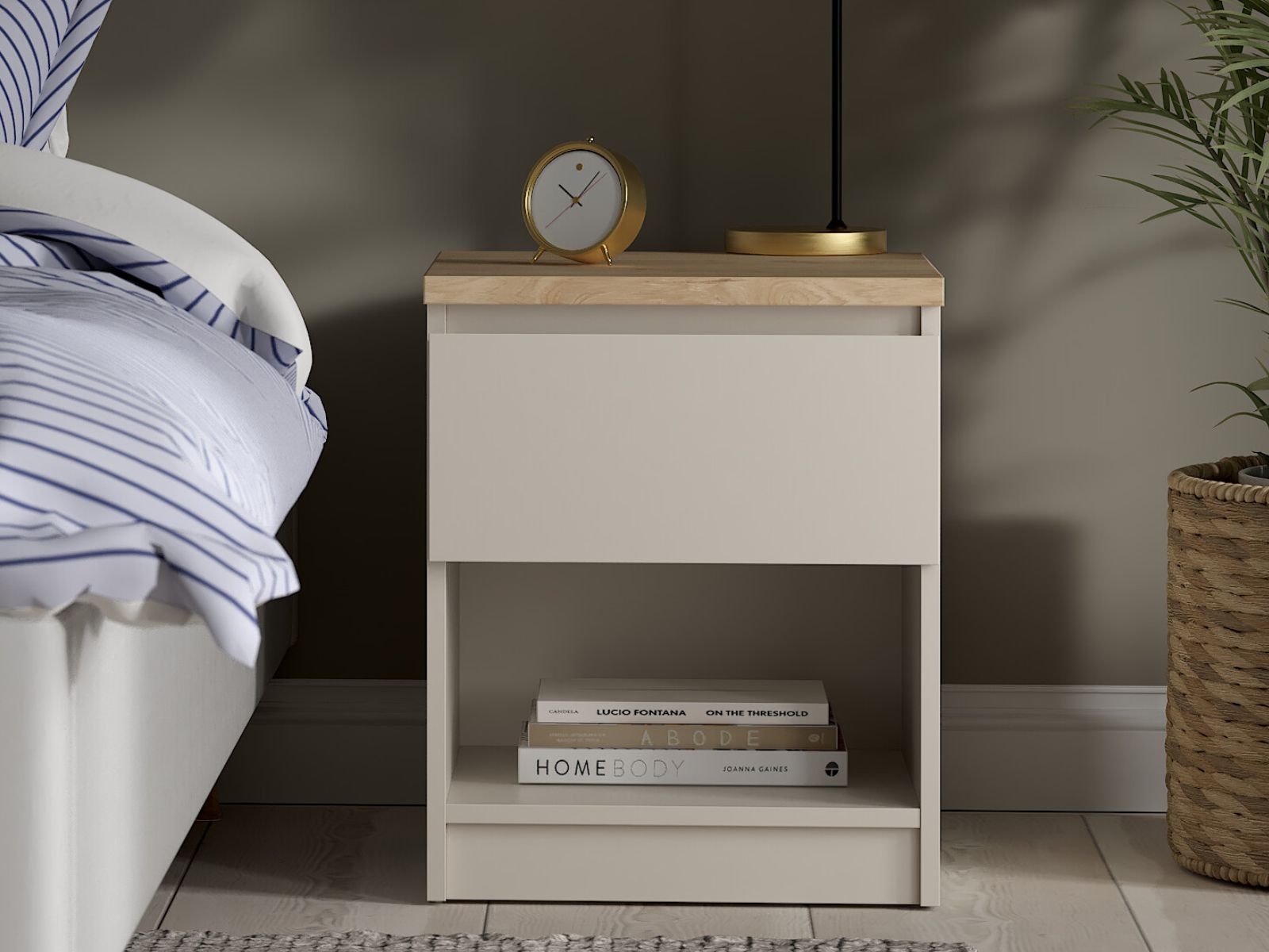 Nachtkastje NAIADE 1 lade kasjmier/jackson eik