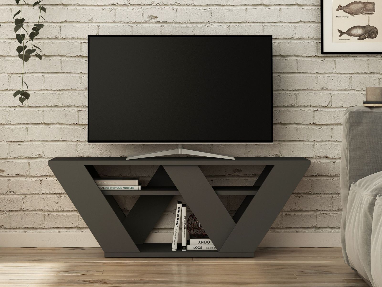 Tv-meubel PIPO 110 cm antraciet