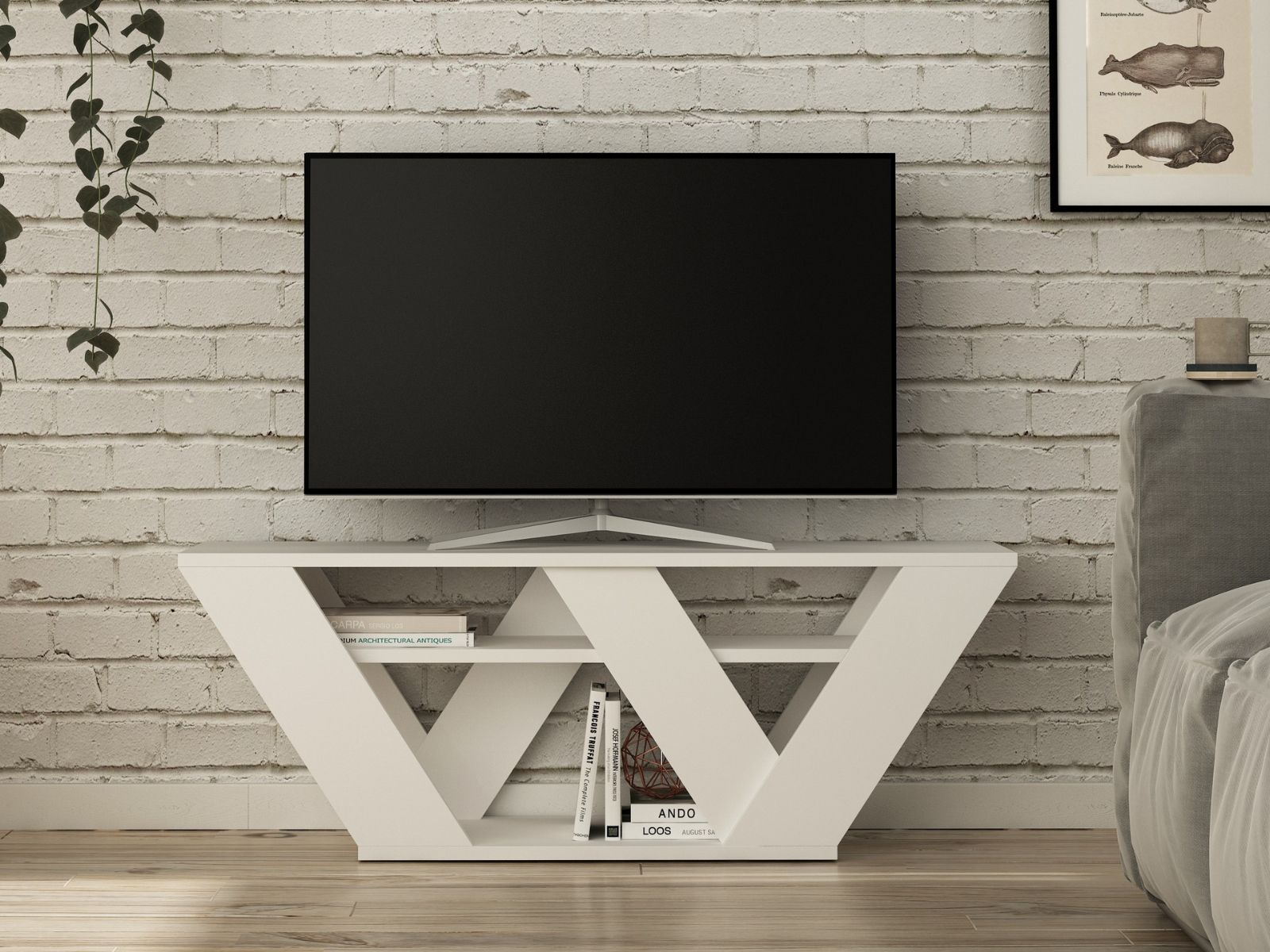 Tv-meubel PIPO 110 cm wit