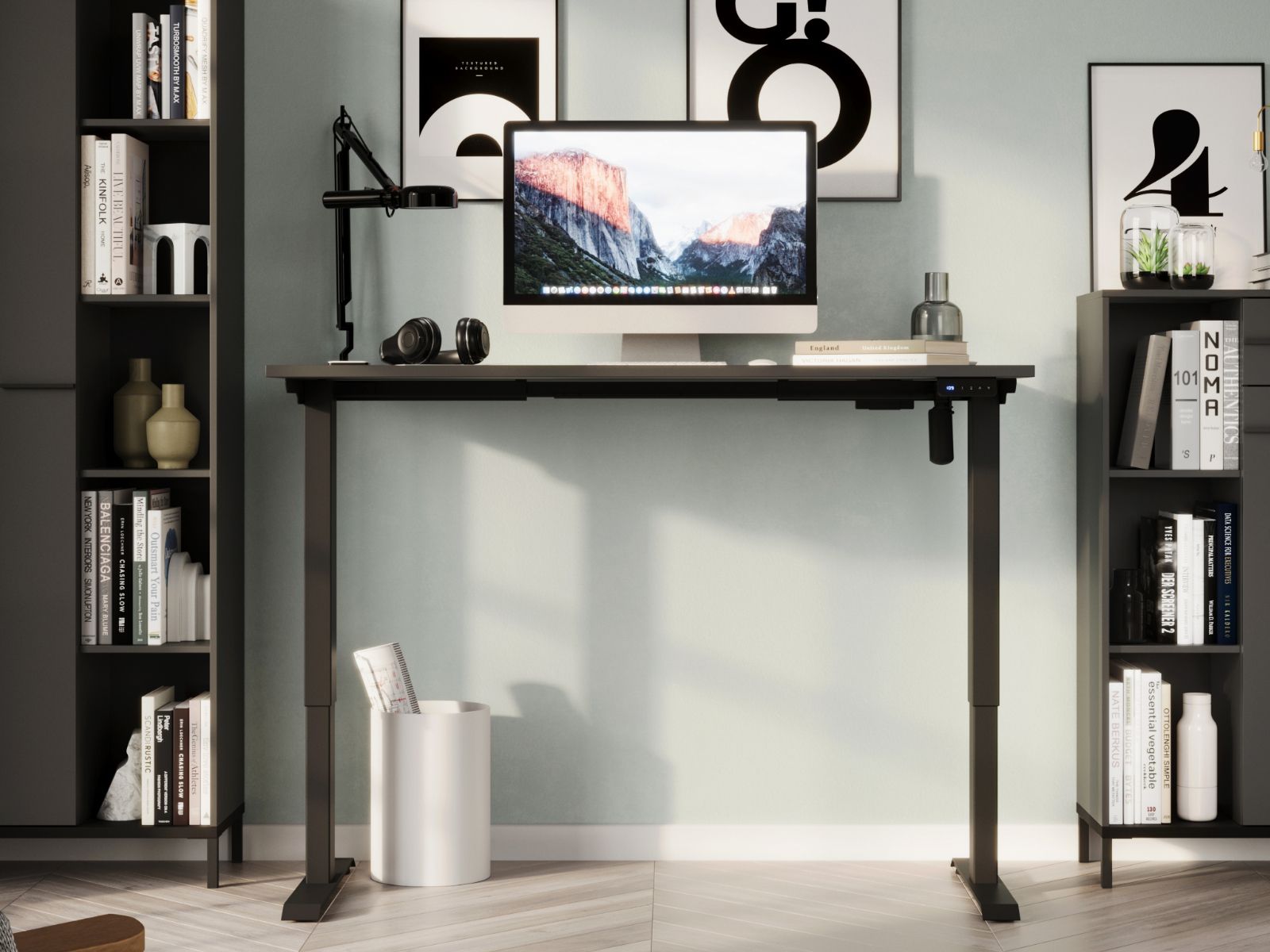 Elektrisch verstelbaar bureau POLYGON 160 cm grafiet