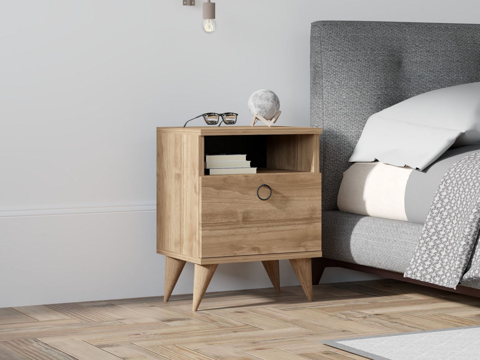 Nachtkastje BRALON 1 deur walnoot