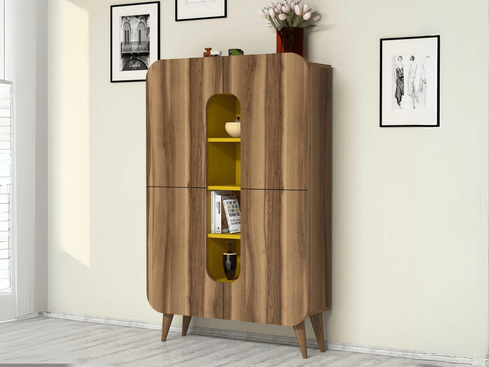 Kast MIRONA 2 deuren walnoot