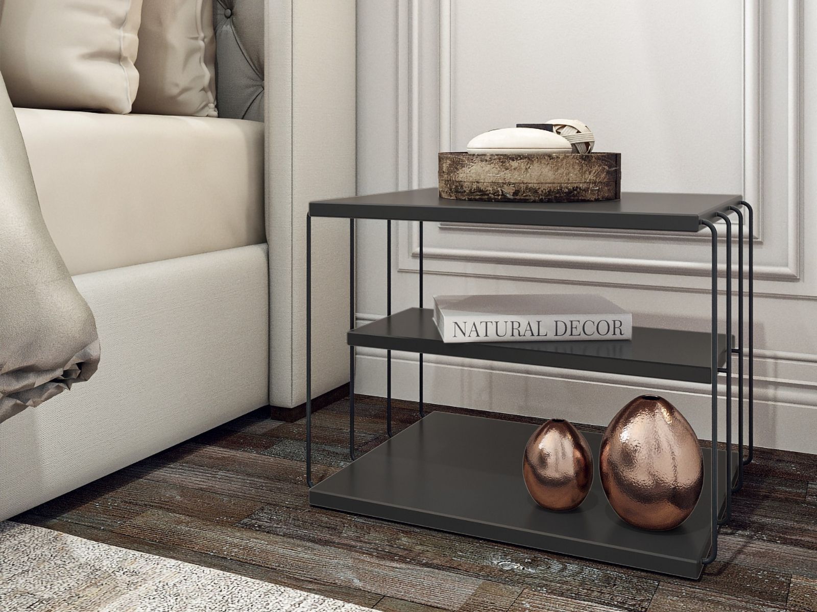 Bijzettafel LEBRON 50 cm antraciet