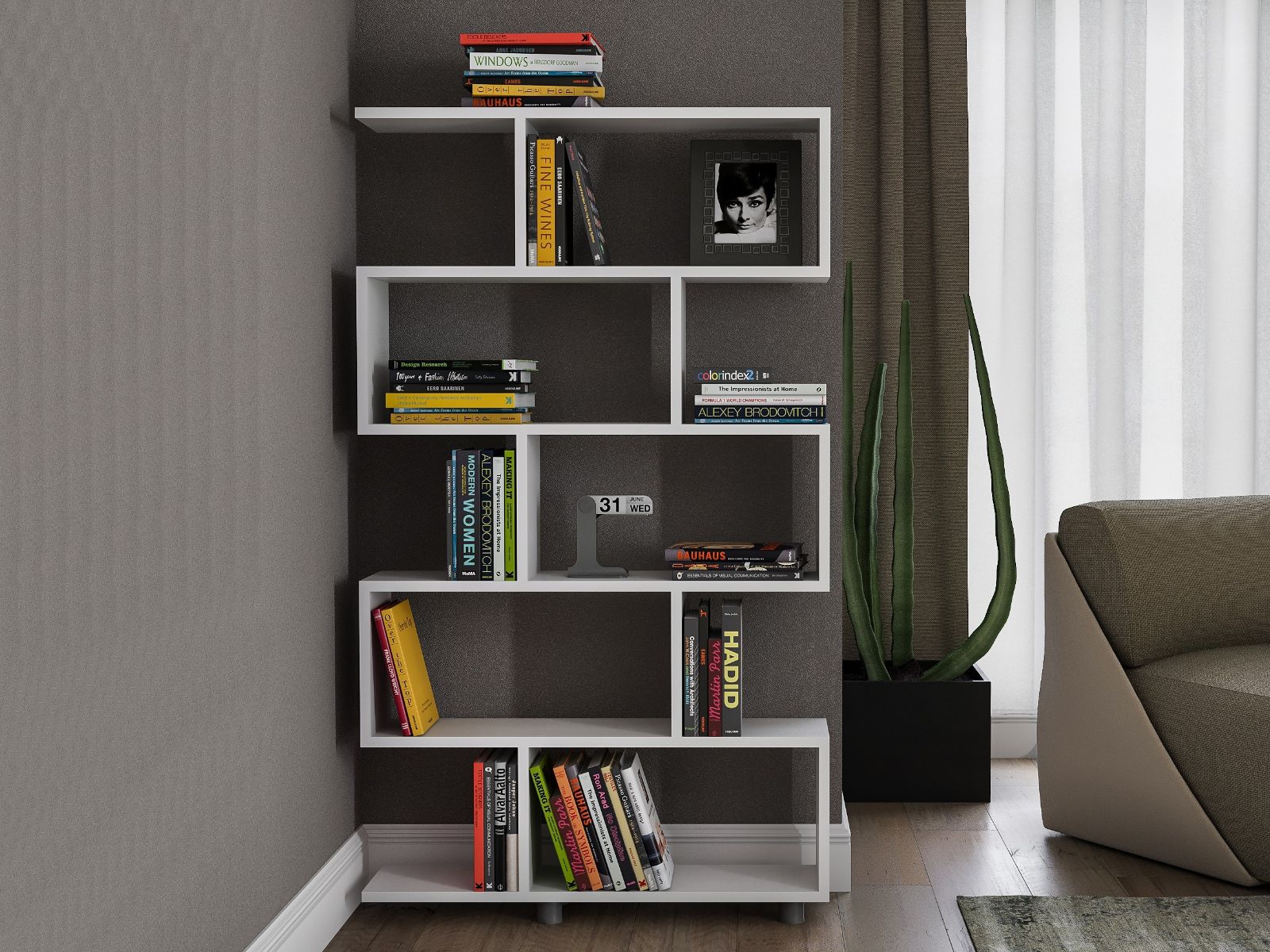 Boekenkast ELFE 90 cm wit