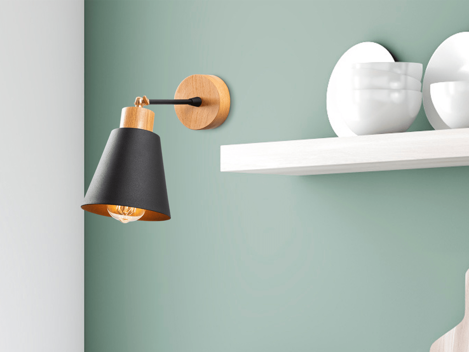 Wandlamp MANORIA 1 lamp zwart