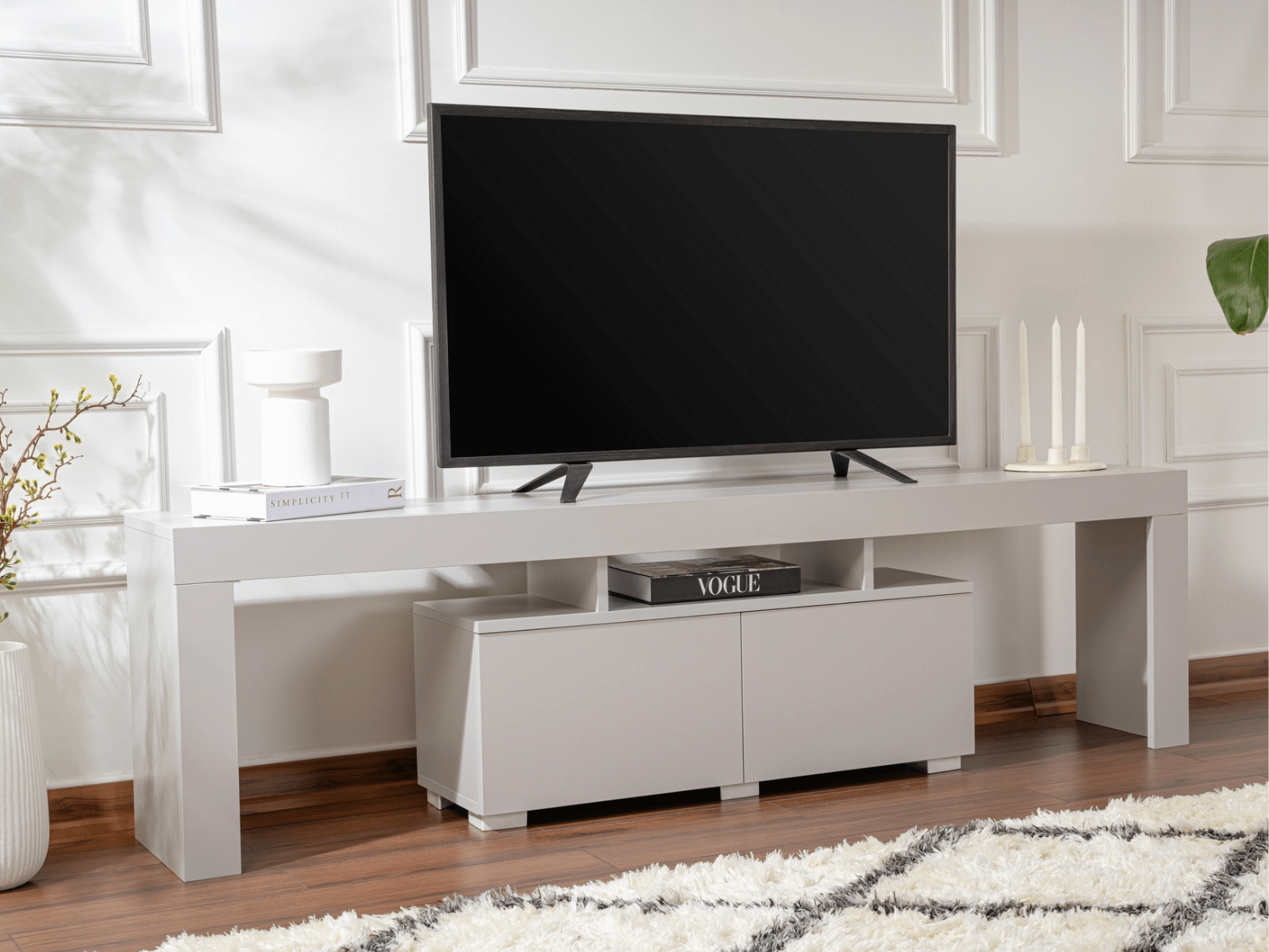 Tv-meubel ELORA 2 klapdeuren grijs