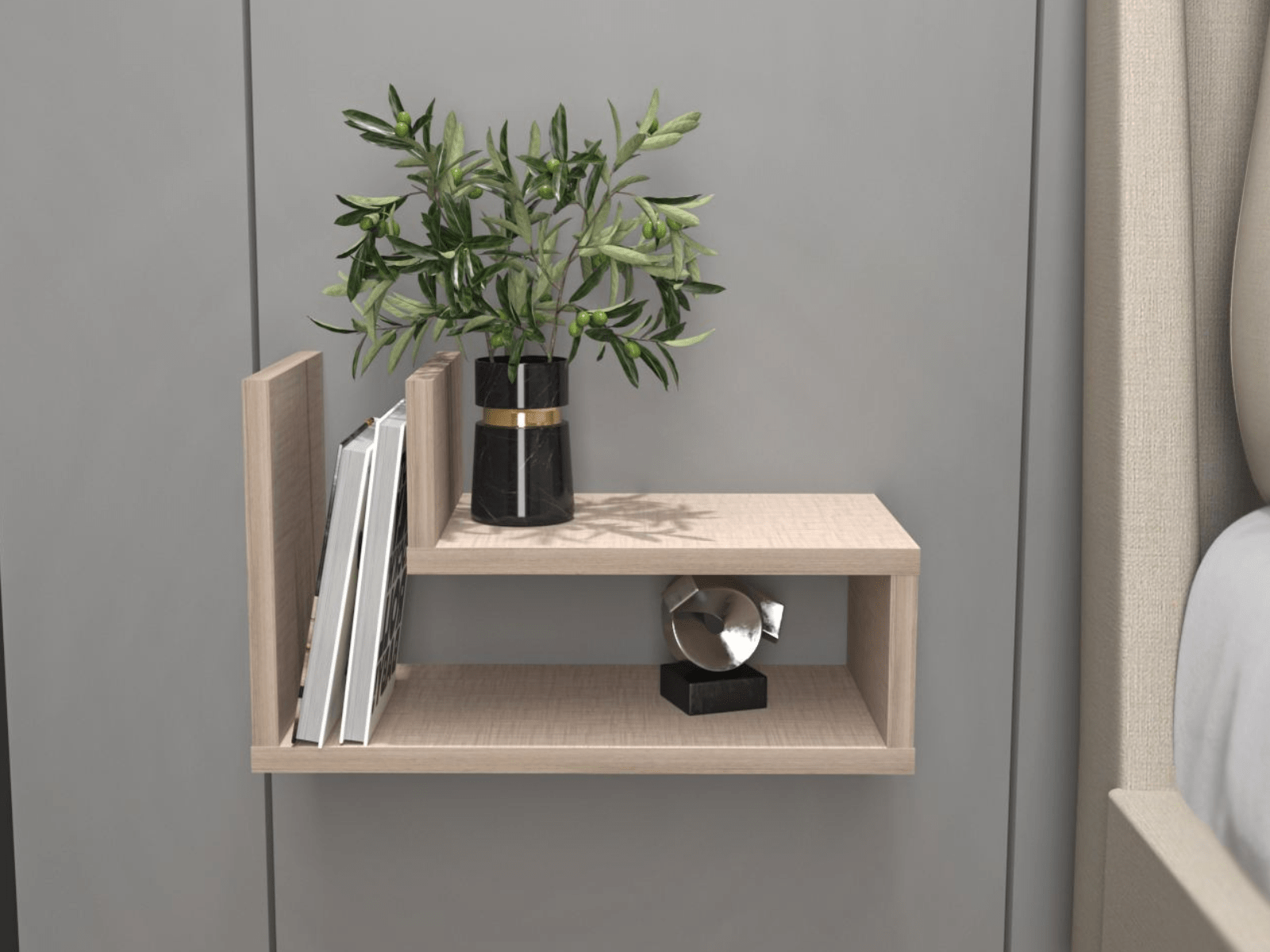 Zwevend nachtkastje LARAGON kasjmier 