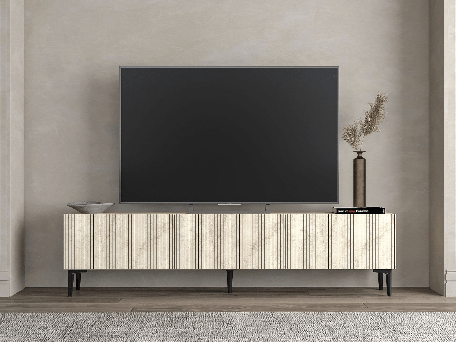 Tv-meubel OSCARO 3 deuren travertijn