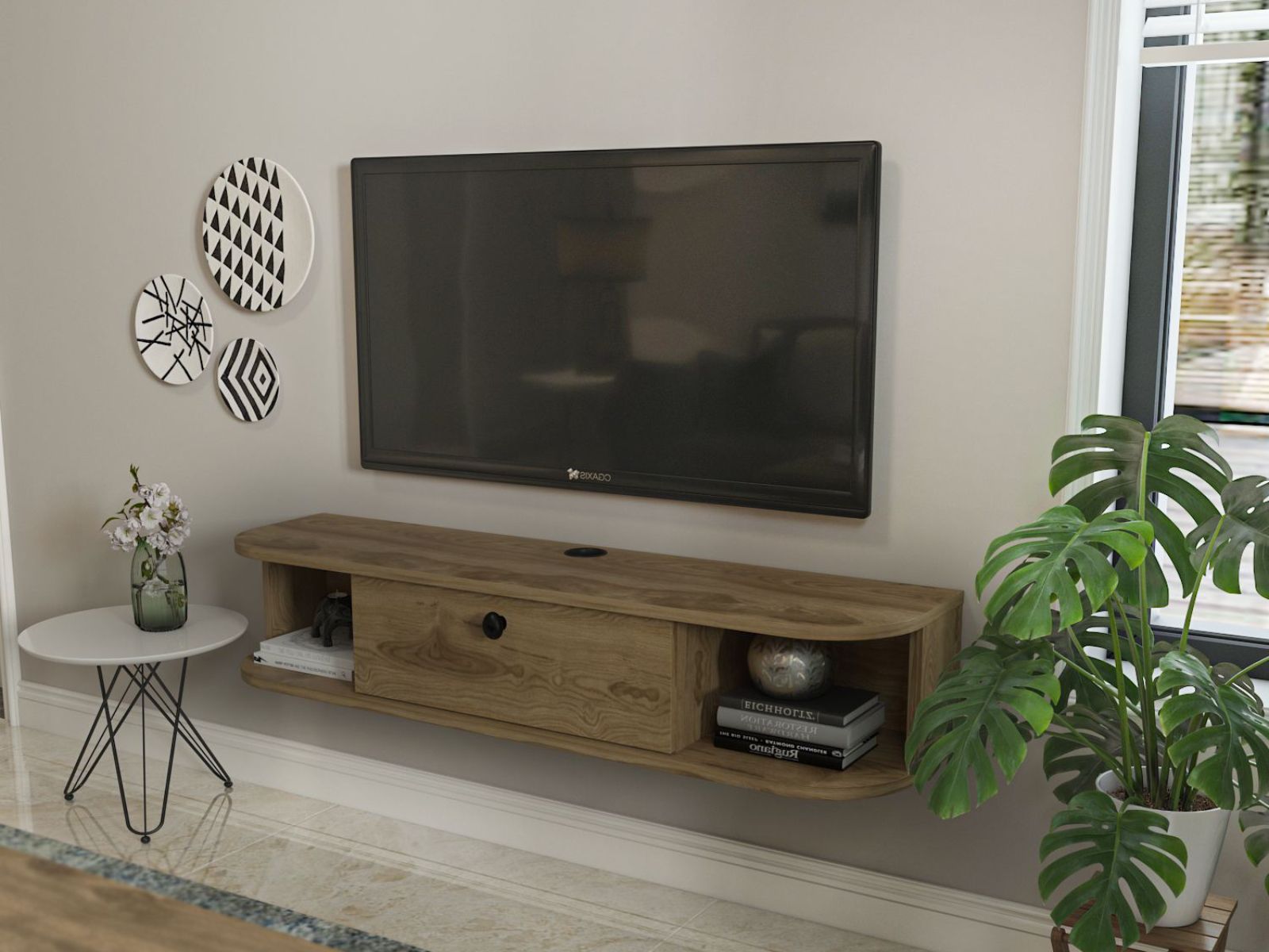 Tv-meubel IBARAK 1 deur oude eik