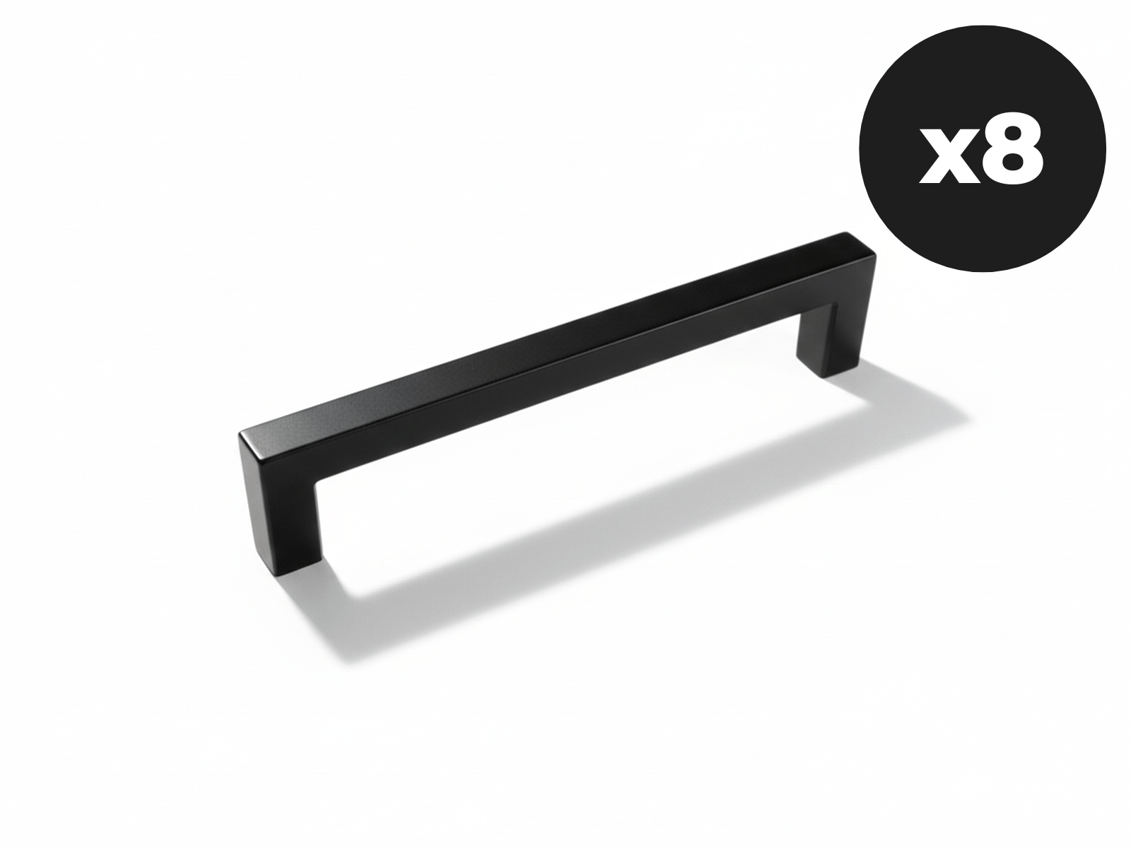 Set van 8 handgrepen WASHING zwart