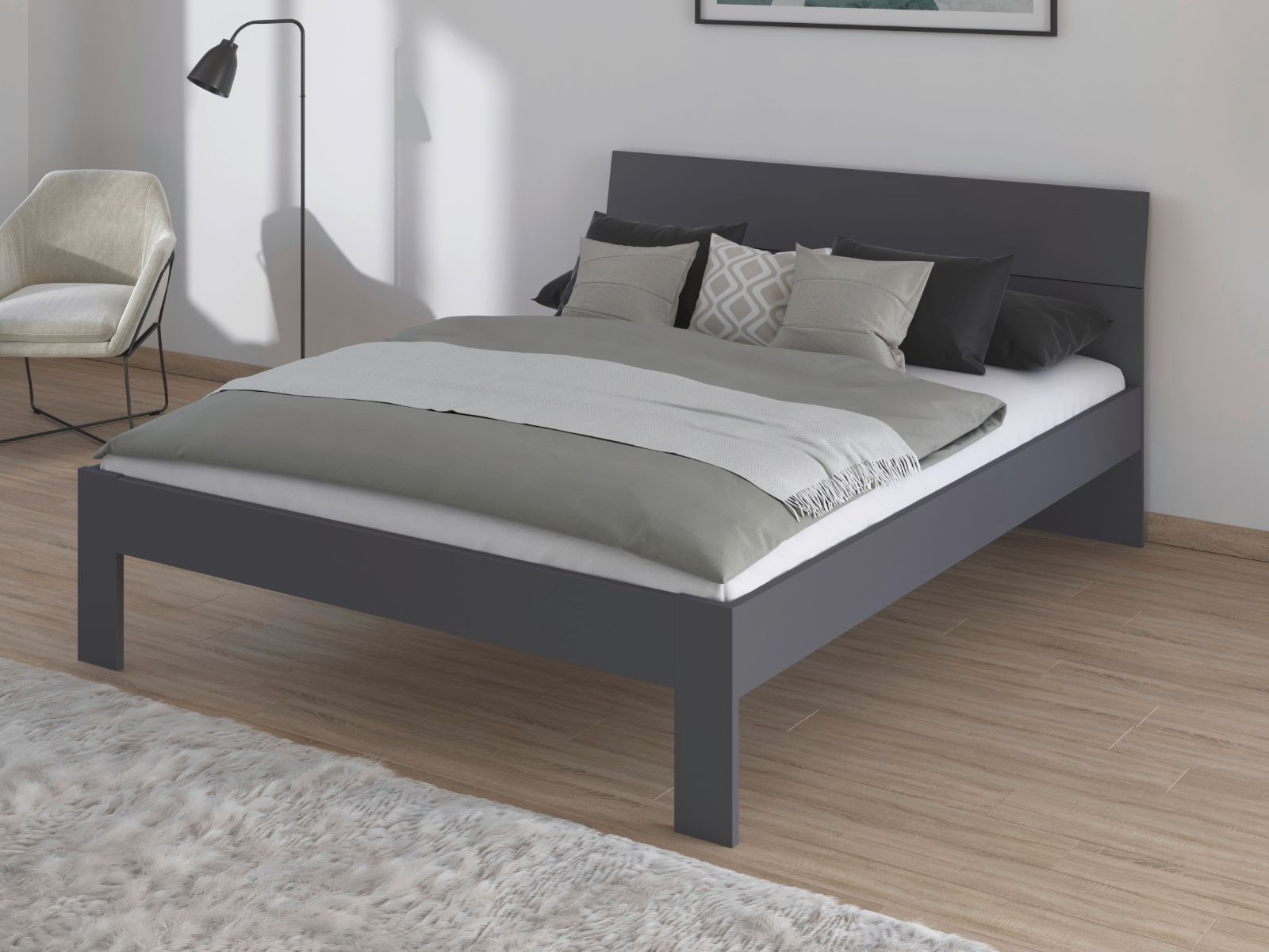Bed FLASH 160x200 cm metaalgrijs