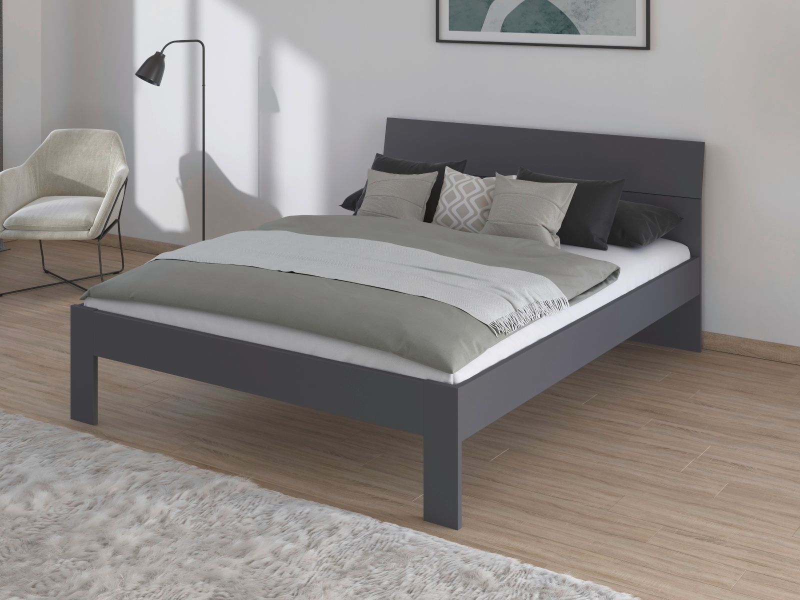 Bed FLASH 180x200 cm metaalgrijs