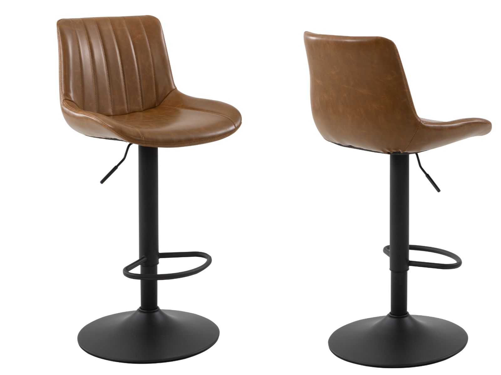 Barkruk BARTELD 90>105 cm vintage bruin