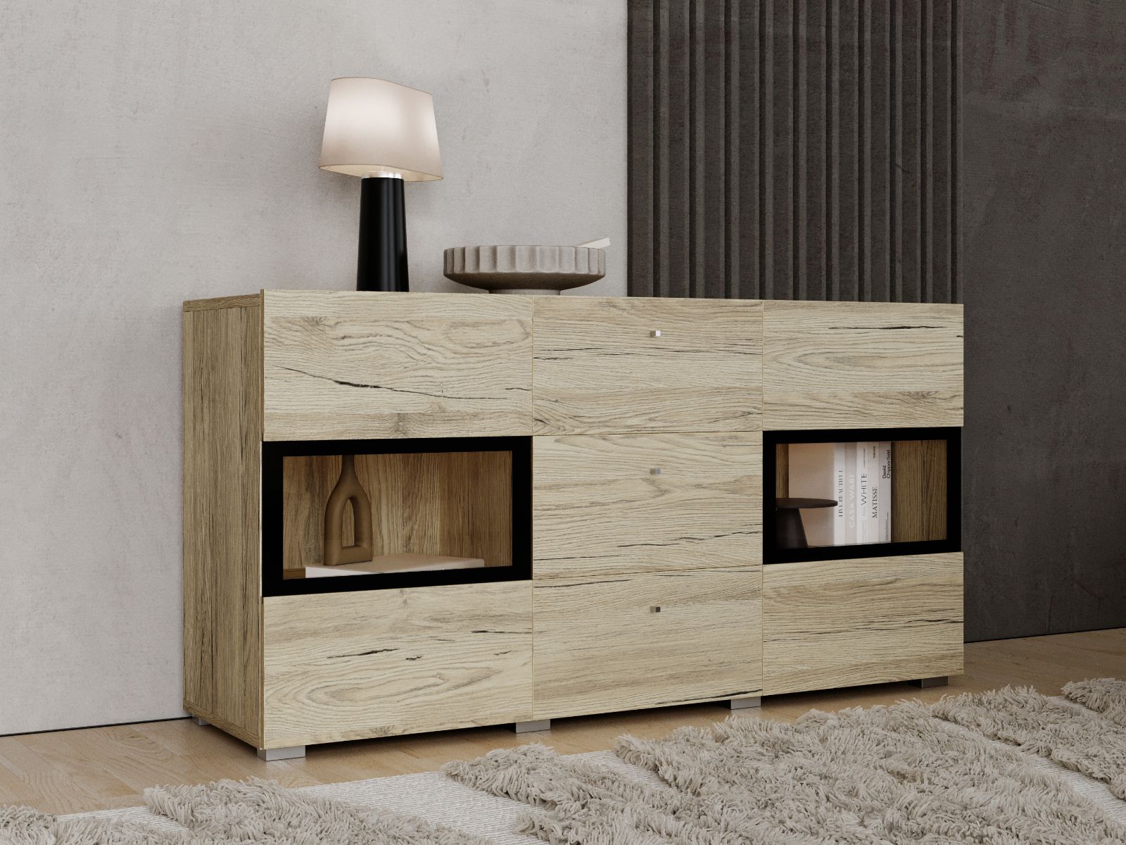 Commode BABEL 2 deuren en 3 lades sanremo