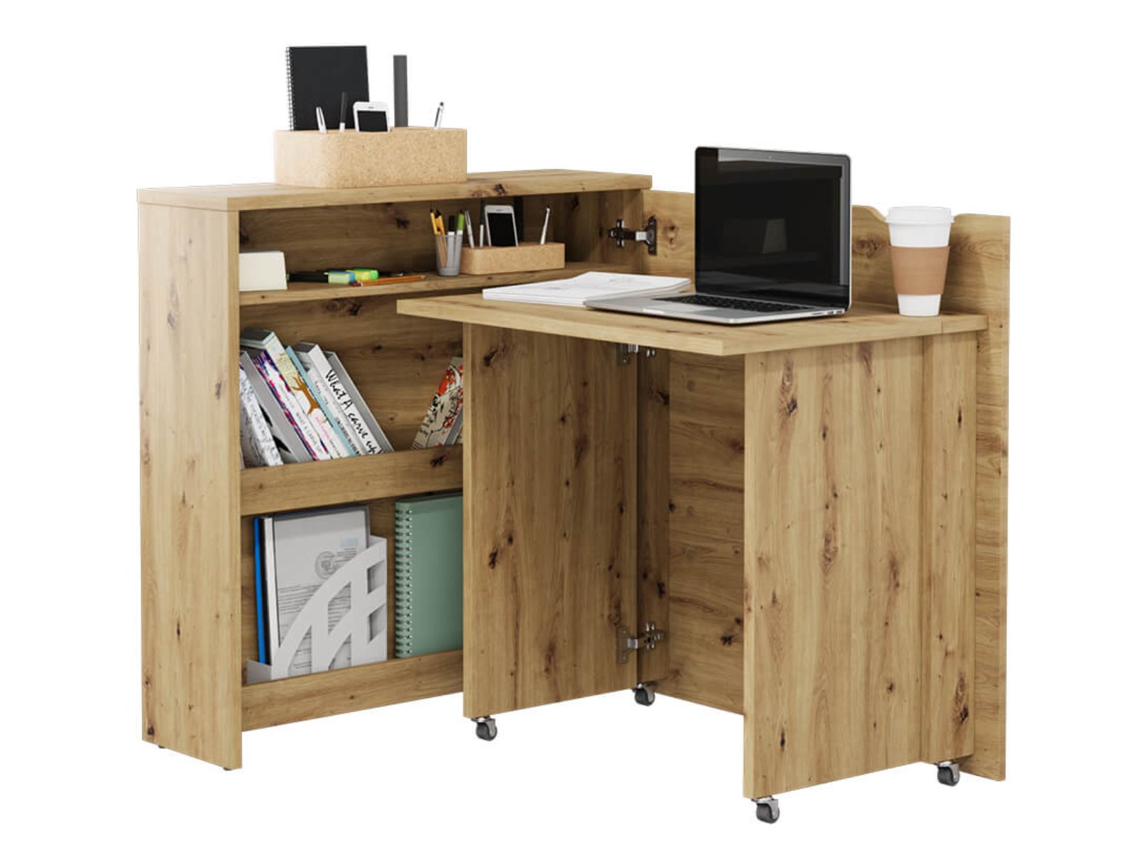 Uitklapbaar bureau CONCEPTION SLIM artisan eik rechts