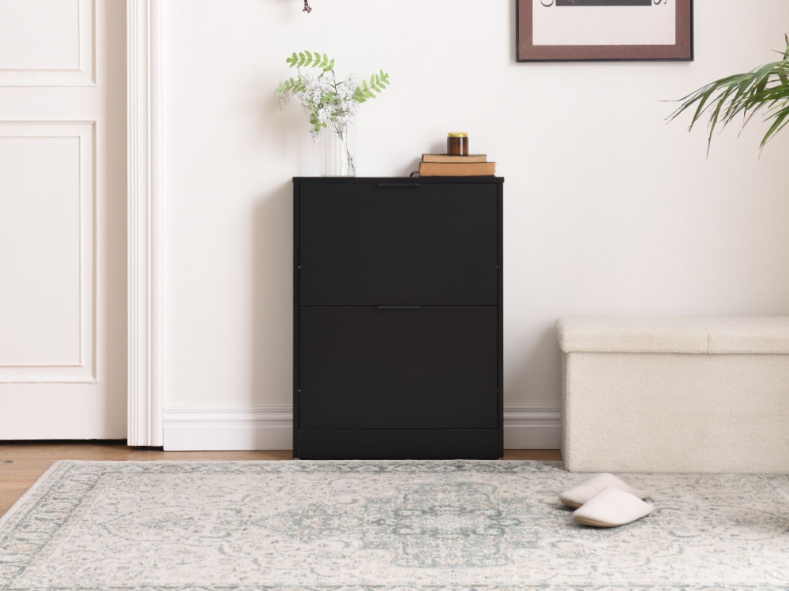 Schoenenkast ARLA 2 deuren zwart