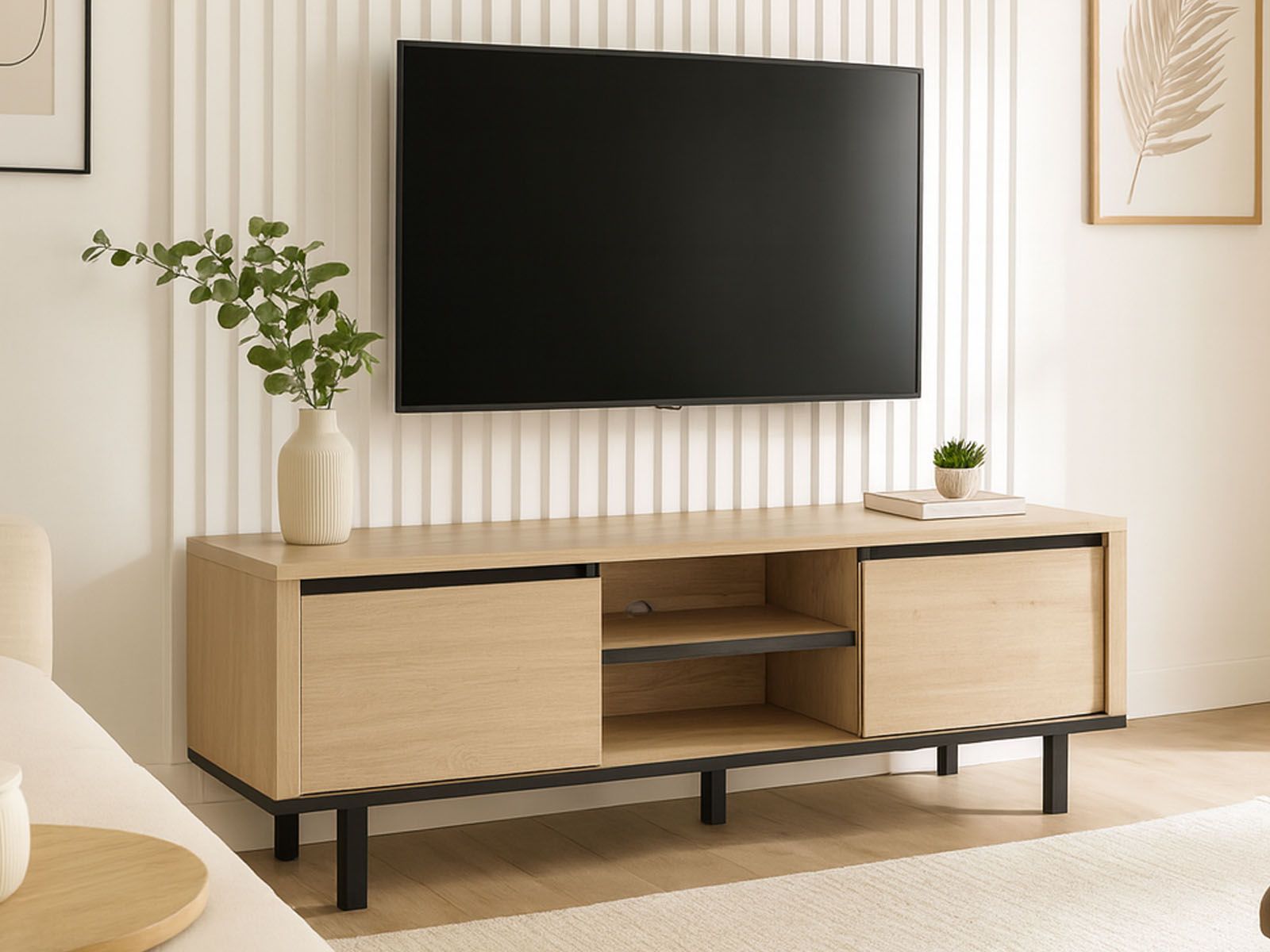 Tv-meubel DURDEN 2 deuren urban eik 