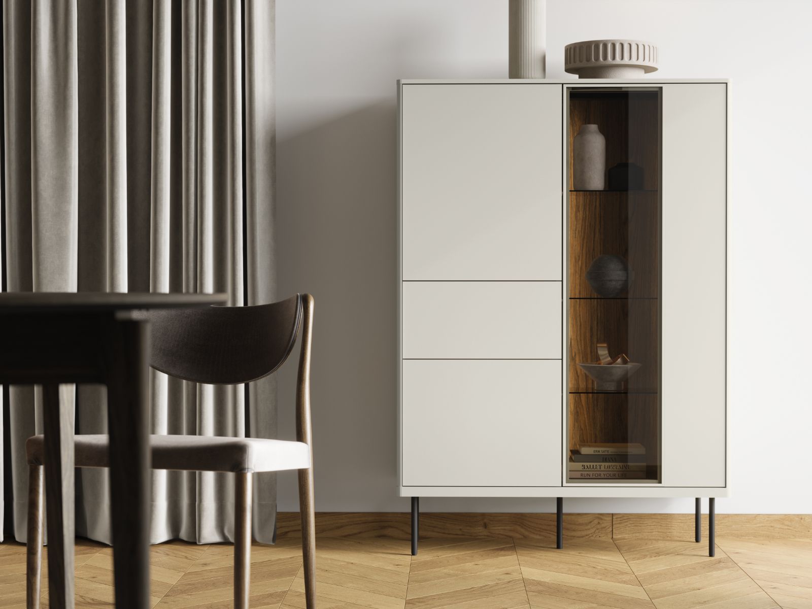 Commode EMPIRO 3 deuren 1 lade kasjmier met led