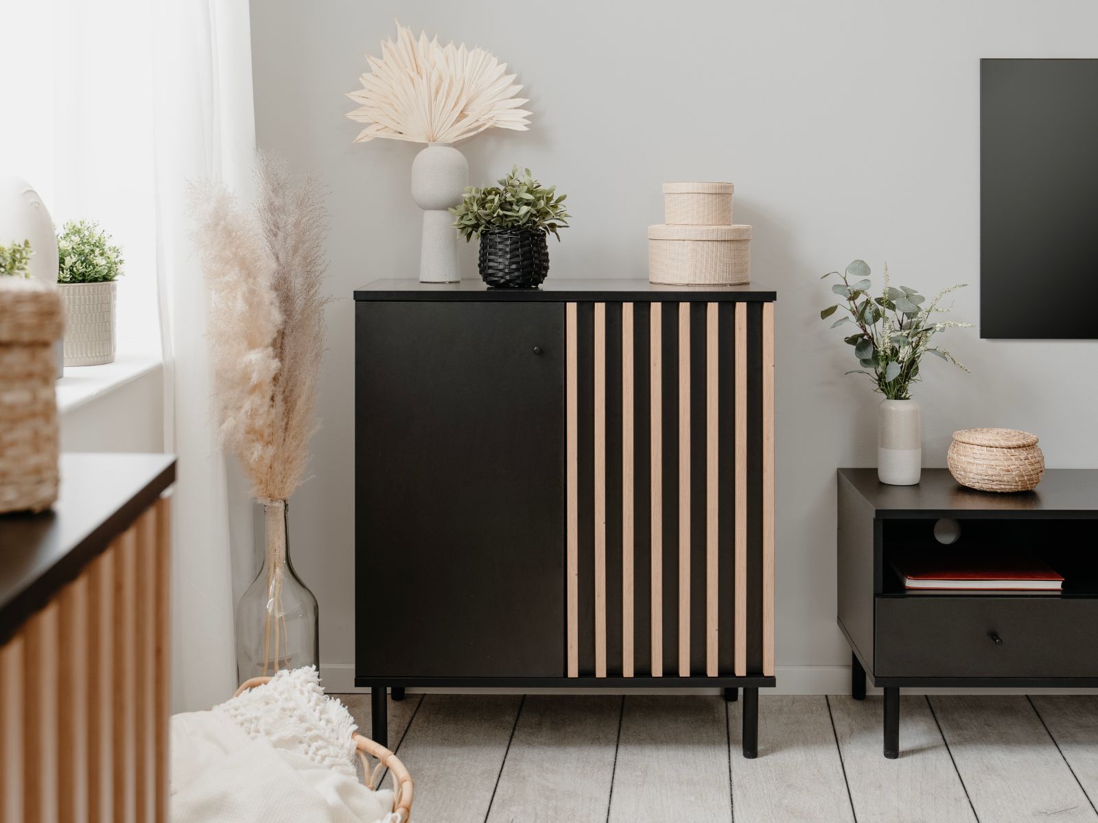 Commode MANZANA 2 deuren artisan eik/antraciet