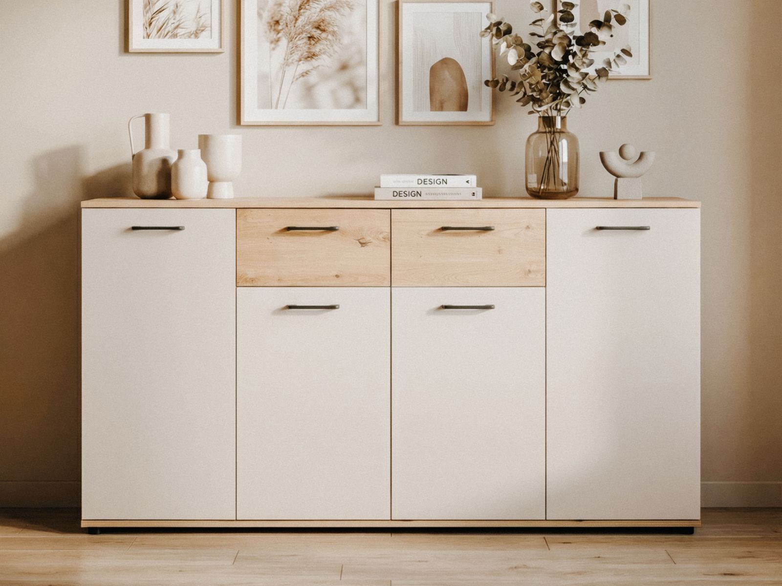 Dressoir KIRRI 4 deuren 2 lades kasjmier/artisan eik