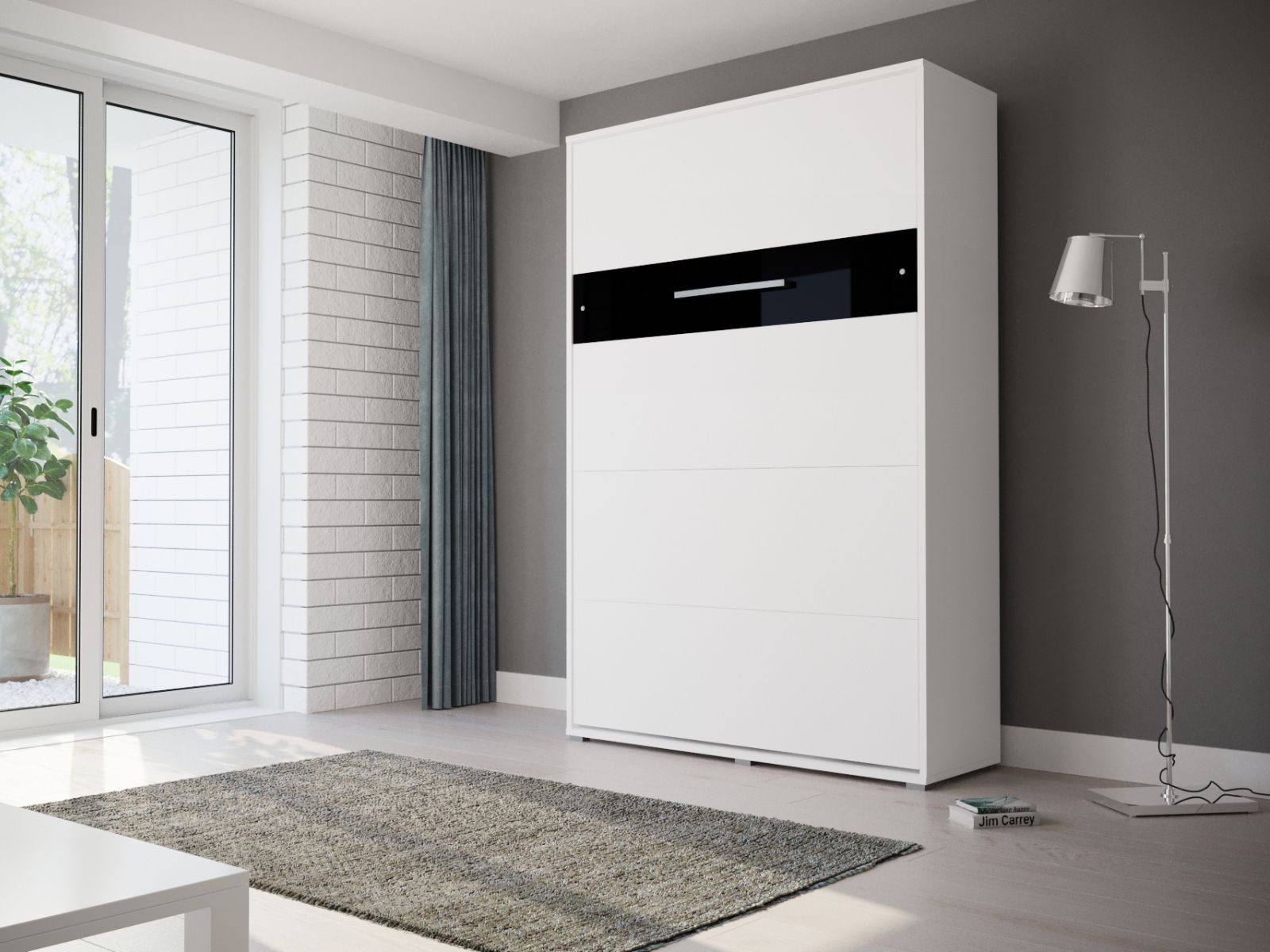 Opklapbed HOUDI 140x200 cm wit/zwart