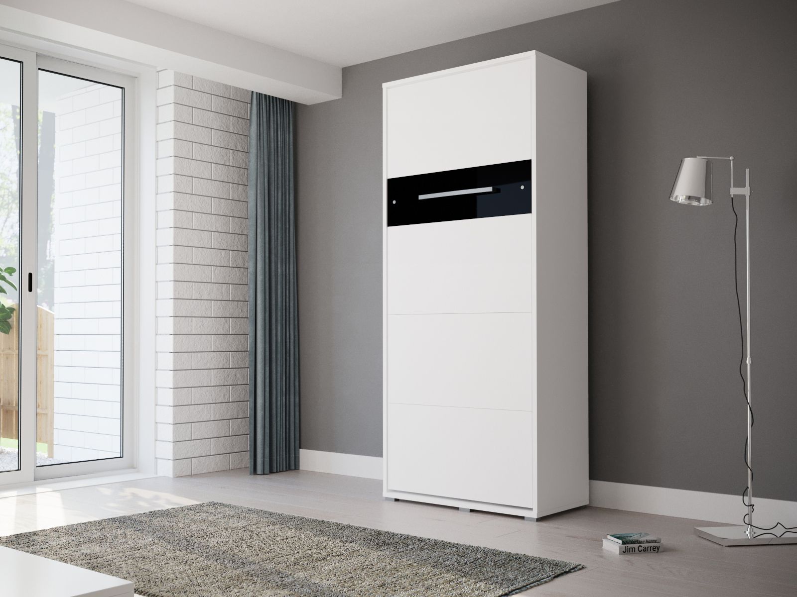 Opklapbed HOUDI 90x200 cm wit/zwart