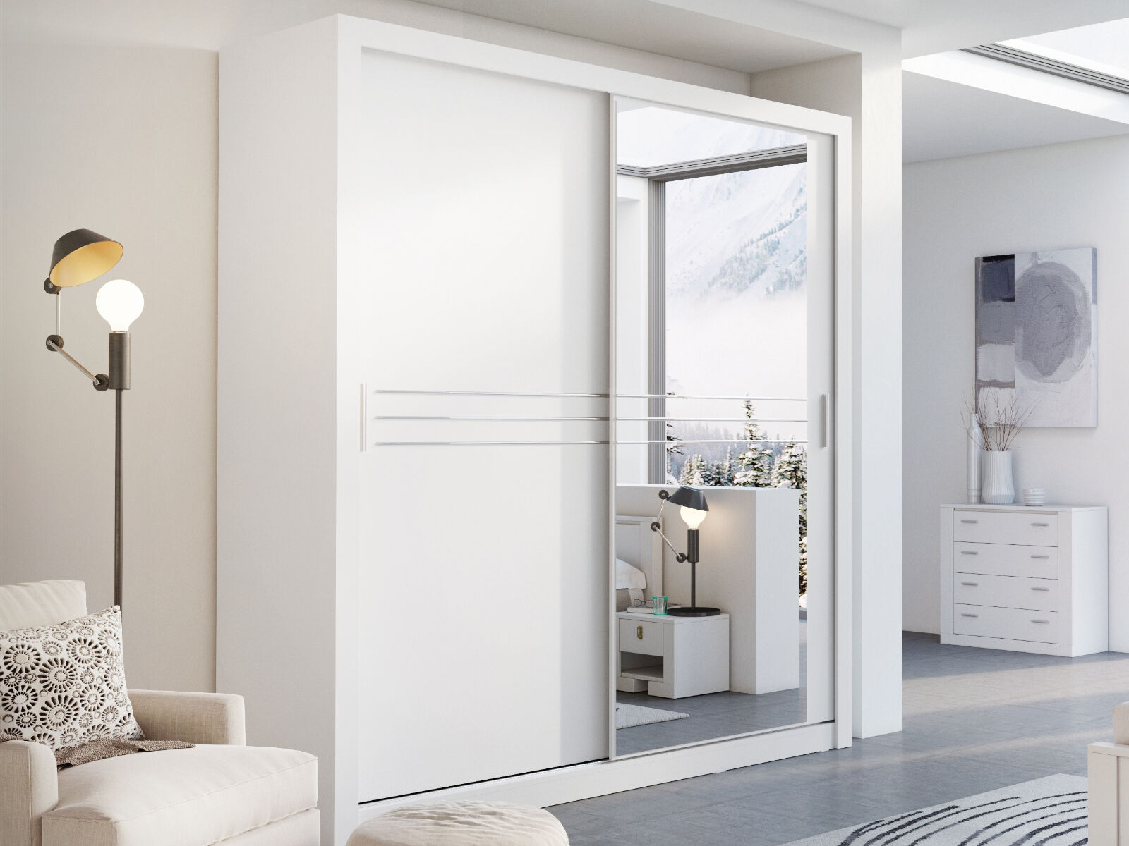 Kast IDOLE DELUXE 2 schuifdeuren mat wit 