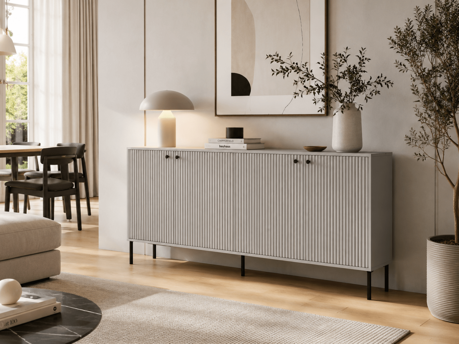 Dressoir IRELIA 4 deuren grijs