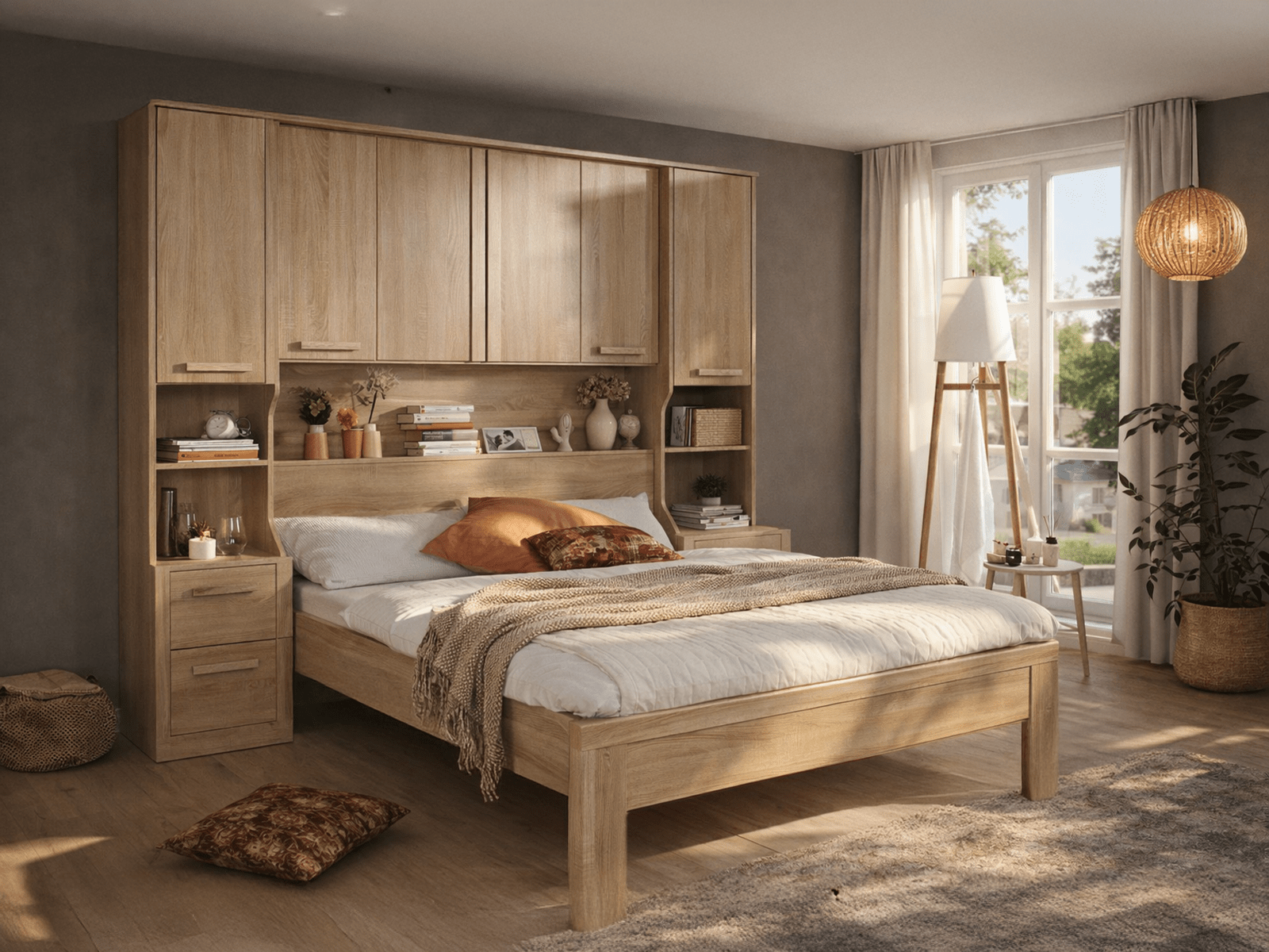 Bed en brugkast RIGA 140x200 cm sonoma