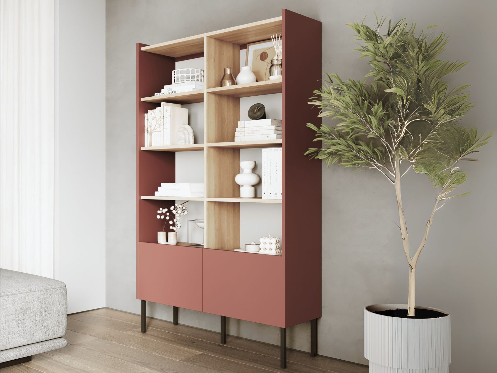 Kast JULIE 100 cm acacia/roest