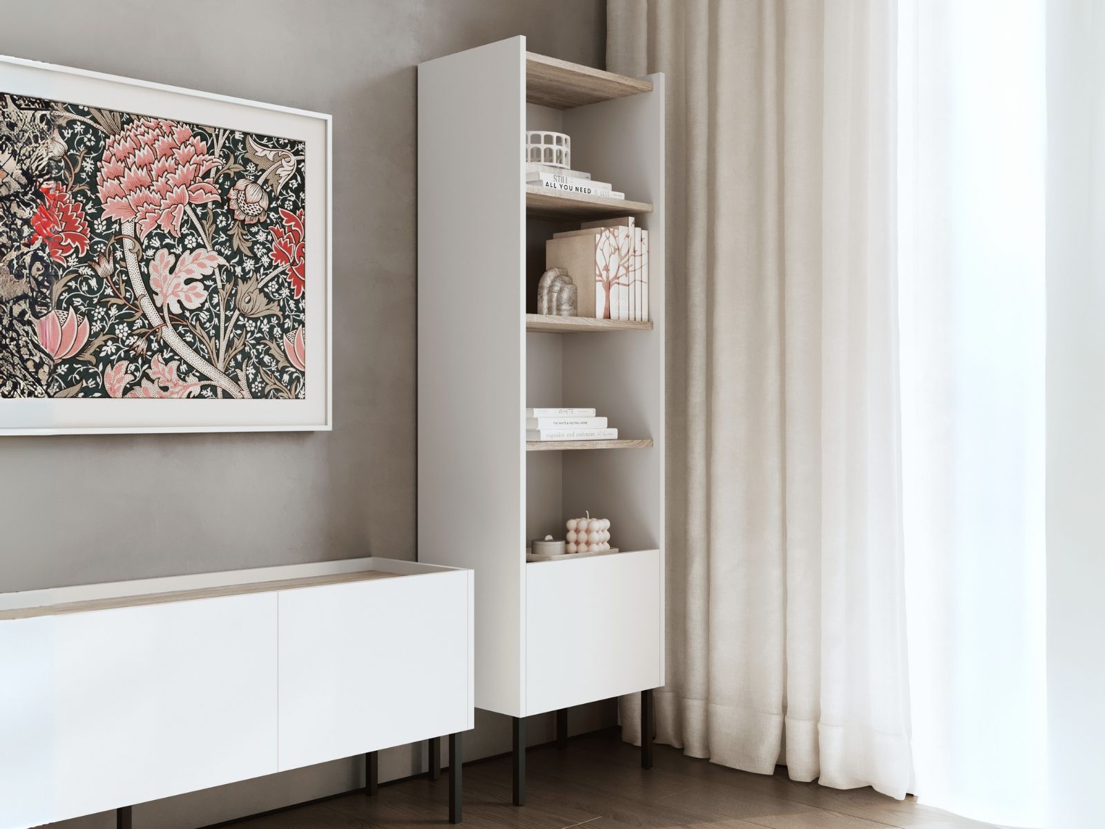 Kast JULIE 50 cm wit/sonoma eik