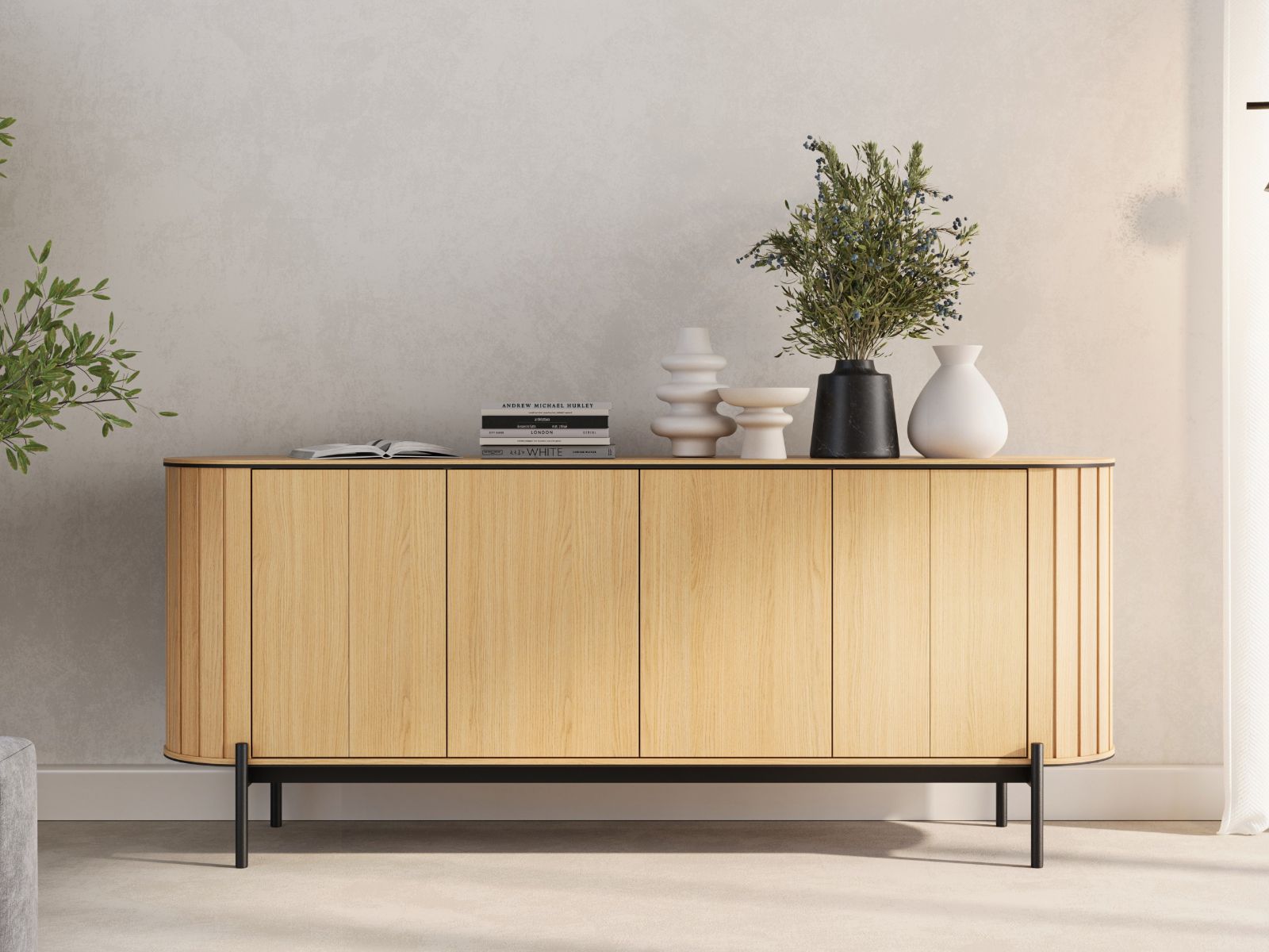 Dressoir ROTARIO 4 deuren 200 cm vincenza eik