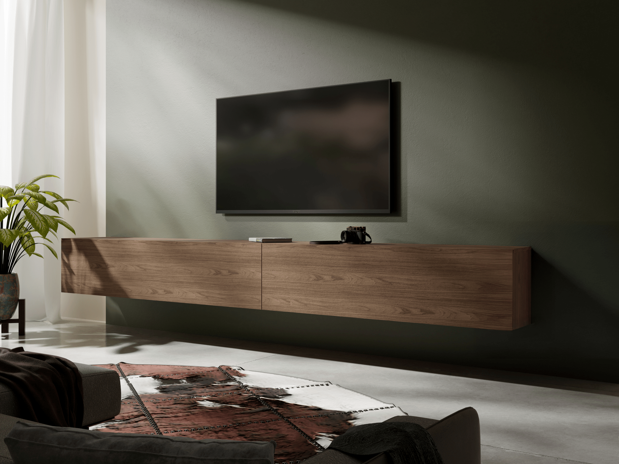 Mobistoxx Tv-meubel KINGSTON 2 klapdeuren 245 cm walnoot