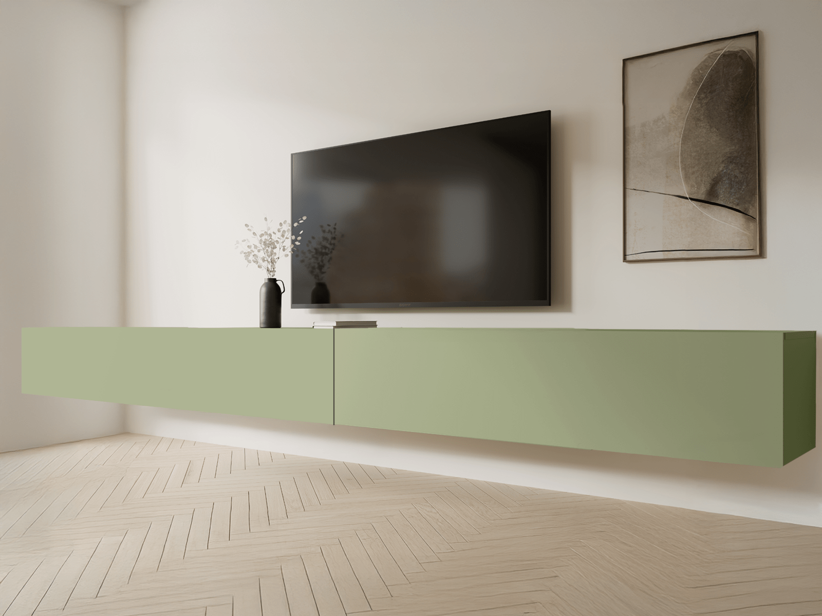 Mobistoxx Tv-meubel KINGSTON 2 klapdeuren 280 cm avocado