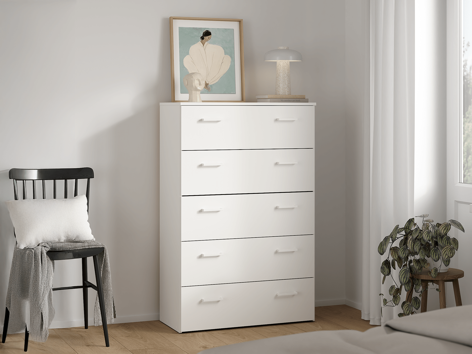 Commode SPACIO 5 lades wit 