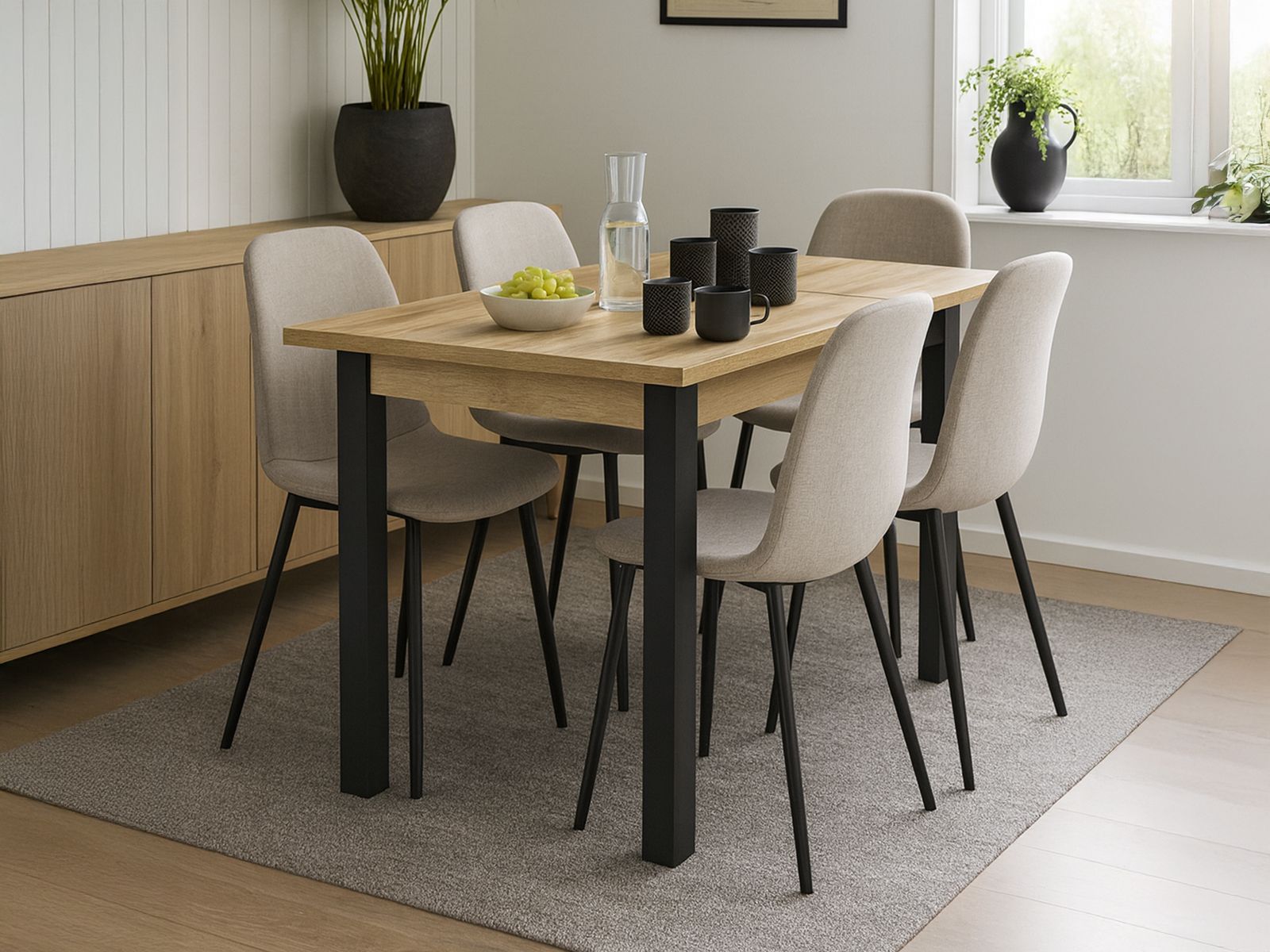 Verlengbare eettafel OLIANNE 130>175 cm natuurlijke eik