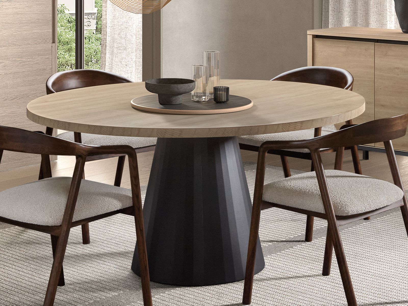 Ronde eettafel DURDEN 150 cm urban eik 