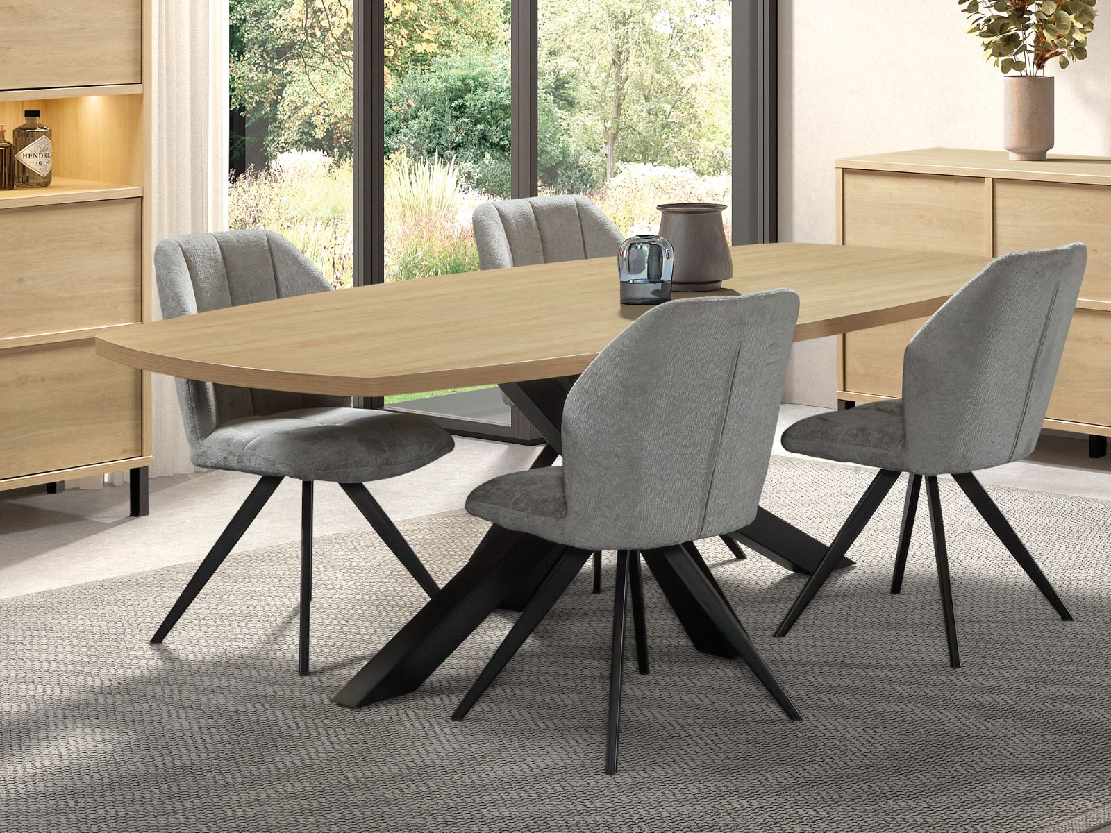 Ovale eettafel AMBER 120x230 cm urban eik