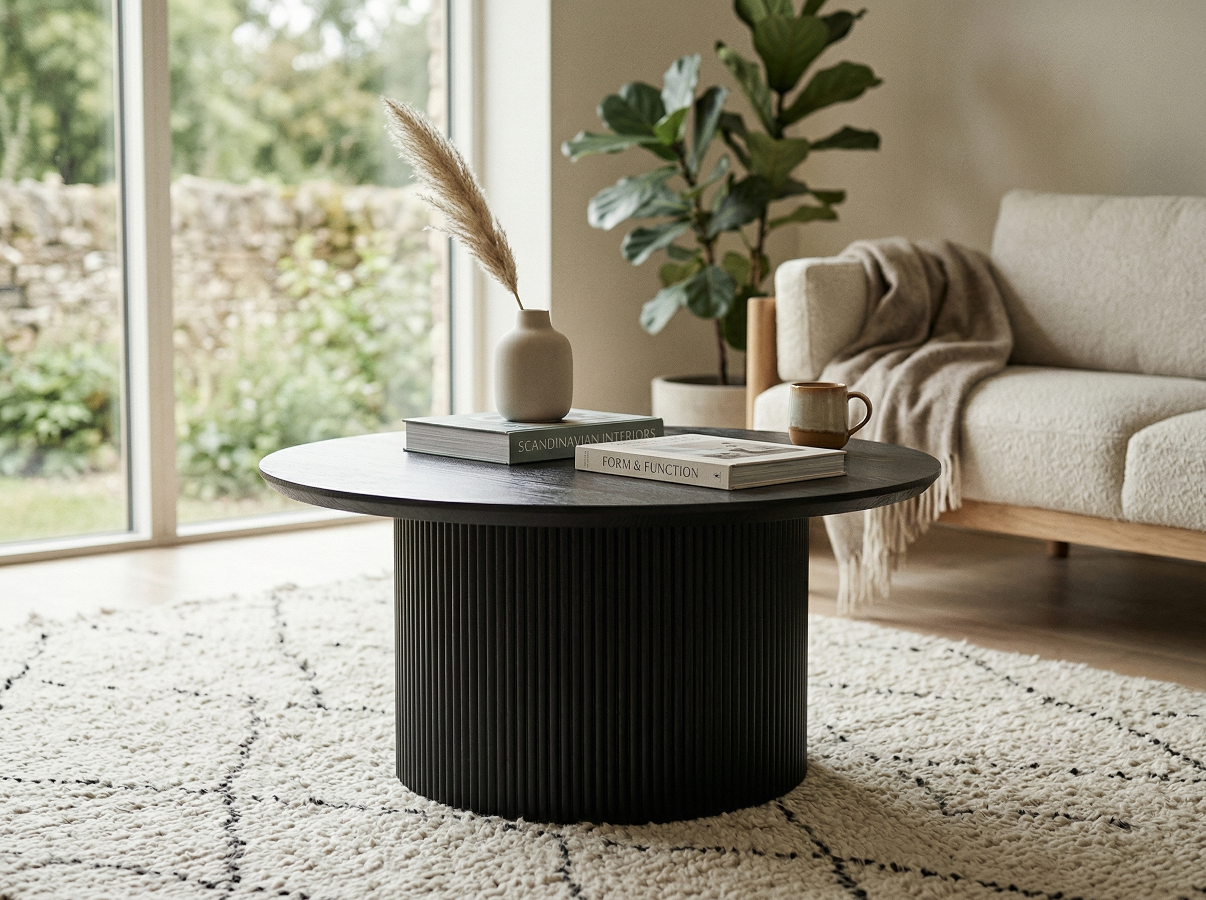Ronde salontafel LARUSSO 80 cm donkerbruin
