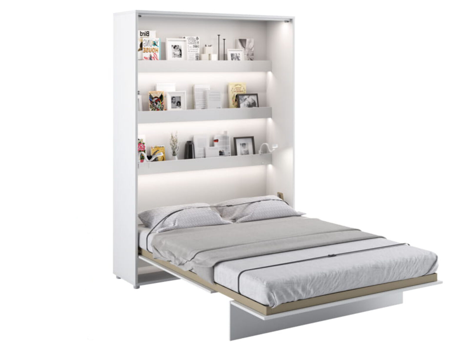 Opklapbed CONCEPTION PRO 120x200 cm mat wit (verticaal) met matras