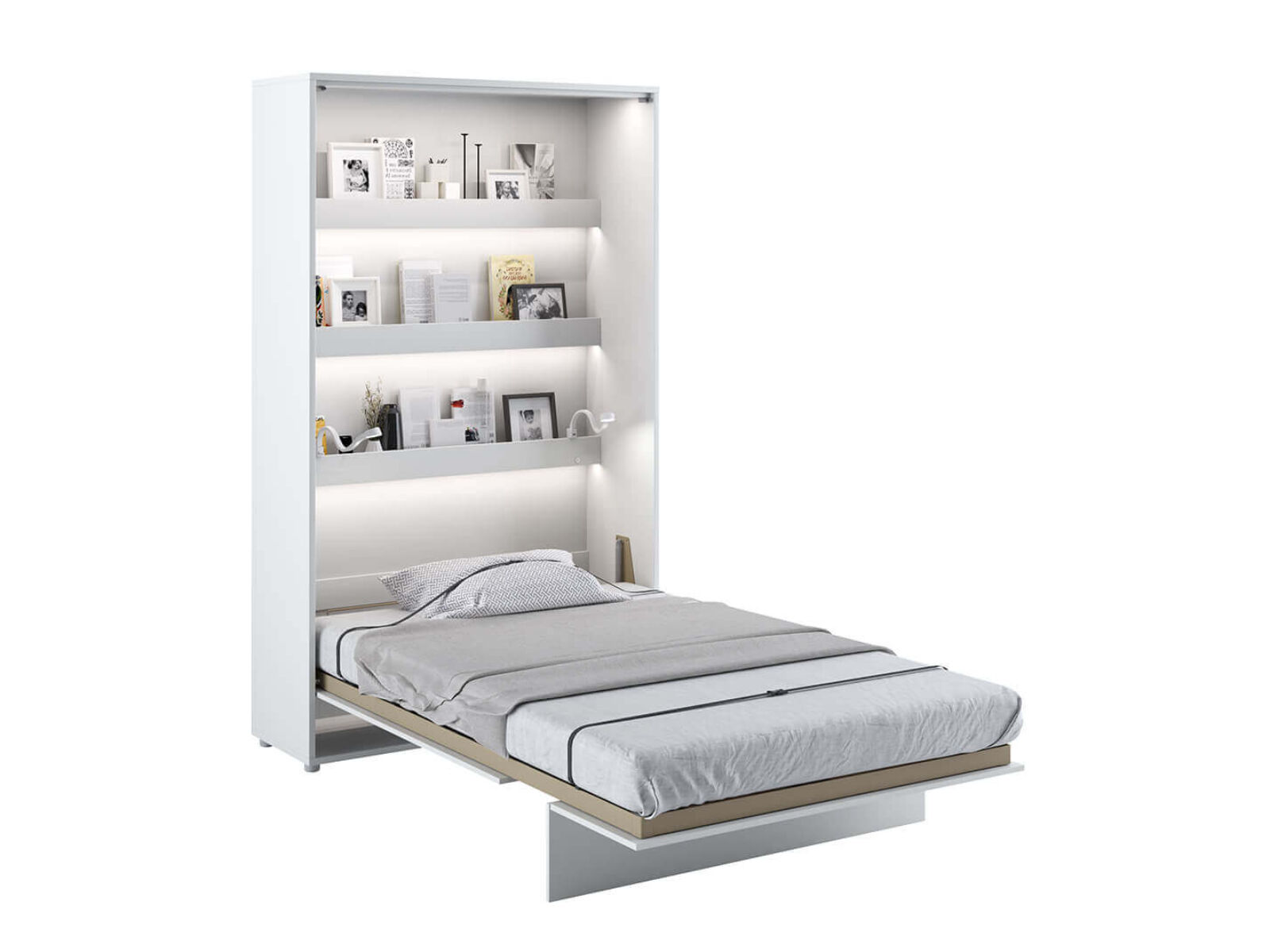 Opklapbed CONCEPTION PRO 120x200 cm wit/hoogglans wit (verticaal)