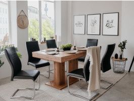 Rechthoekige eettafel HEISENBERG 140 > 220 cm artisan eik met verlengstuk