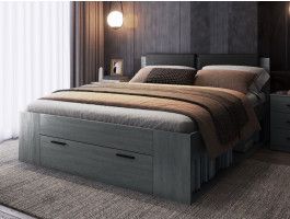 Tweepersoonsbed GALACTIC 160x200 cm carbon eik