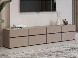 Tv-meubel CROSSAIR 4 klapdeuren 4 lades taupe