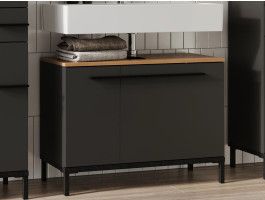 Onderkast lavabo YONA 2 deuren navarra eik/grafiet