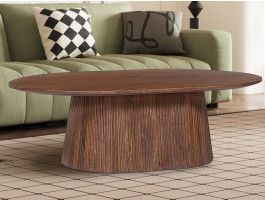 Ovale salontafel MIGADON 120 cm lichtbruin 