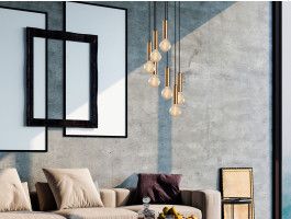 Hanglamp ORPINGTON 7 lampen vintage