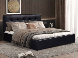 Bed met opbergruimte PORTOMANO 160x200 cm zwart