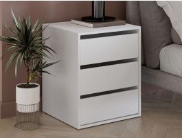 Nachtkastje ARTEMIS 3 lades mat wit