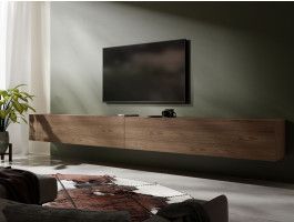 Tv-meubel KINGSTON 2 klapdeuren 280 cm walnoot